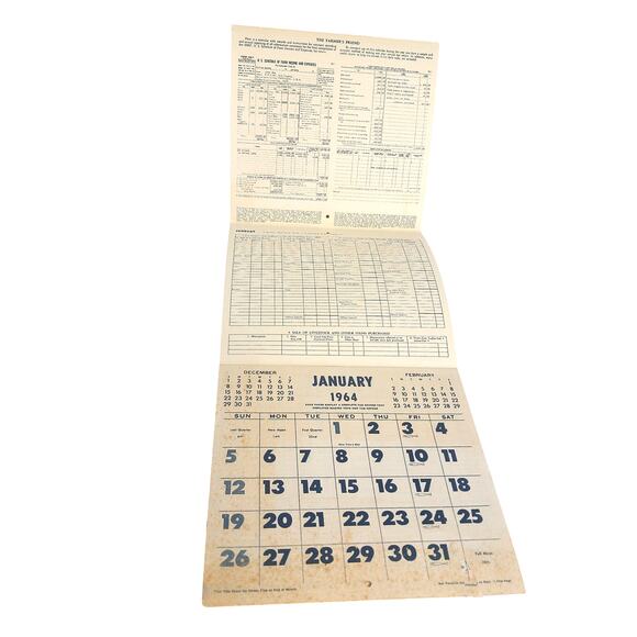 Vintage 1964 Farmers Friend Calendar Month By Month - Picture 7 of 8